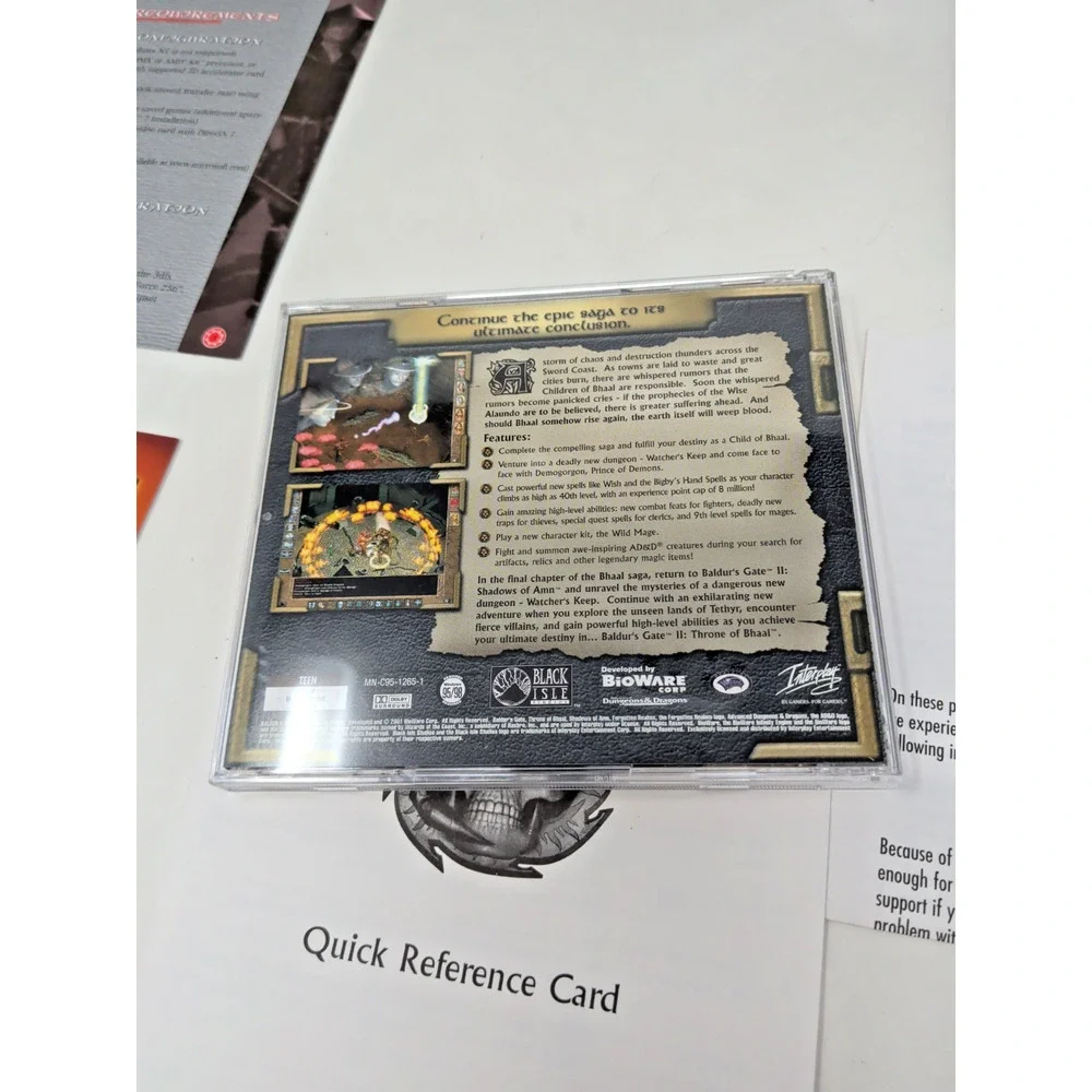 Baldur's Gate II: Throne of Bhaal (PC, 2001) BIG BOX Complete Fast Ship